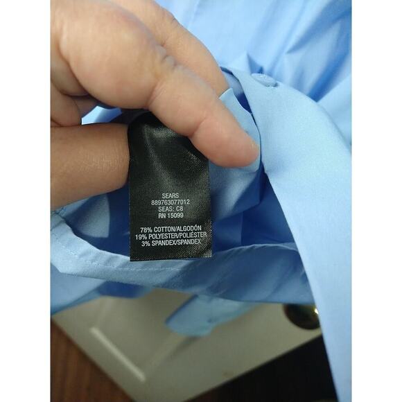 Structure Men's XXL Shirt Blue Modern Fit Long Sleeve Collared Button - Picture 8 of 10